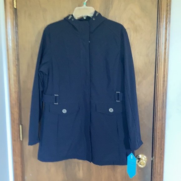 Relist12/9 Free Country soft shell coat w hood faux fur lining water resistant L - Picture 4 of 17